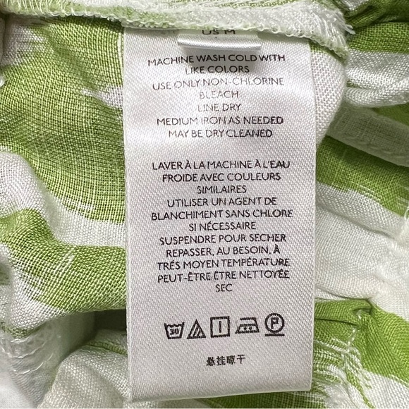 Anthropologie Linen Blend Paper Bag Attached Self Tie Belt  Shorts Size Medium - Picture 5 of 6